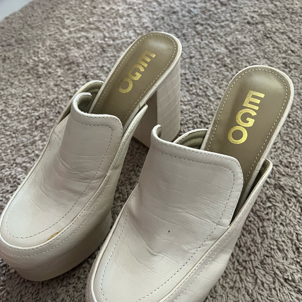 EGO White Mules with Sleek Design and Comfort